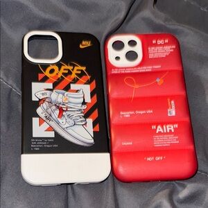 Nike Off-White iPhone Case - Black and Red/Red and White